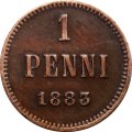 Финляндия 1 пенни 1883 год - Александр III - UNC