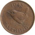 Великобритания 1 фартинг 1945 год - Крапивник