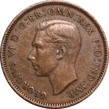 Великобритания 1 фартинг 1945 год - Крапивник