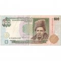 Украина 100 гривен 1996 год - Тарас Шевченко. Колокольня Софийского собора (подпись Гетьман) - проколы - F