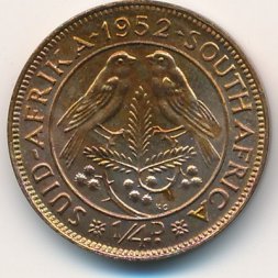 ЮАР 1/4 пенни 1952 год