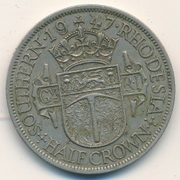 Монета Южная Родезия 1/2 кроны 1947 год - Георг VI