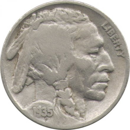 США 5 центов 1935 год - Buffalo Nickel (Без отметки монетного двора)