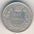 Великобритания 6 пенсов 1853 год