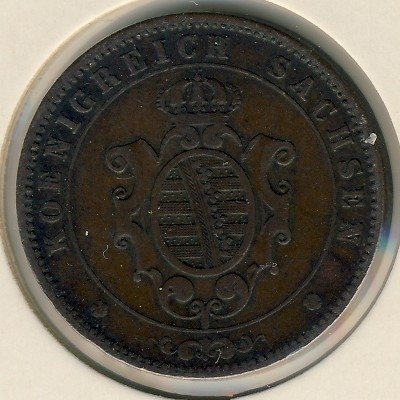 Саксония 5 пфеннигов 1864 год