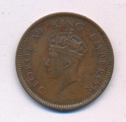Британская Индия 1/4 анны 1939 год - Король Георг V (без отметки МД)
