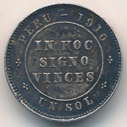 Перу 1 соль 1910 год