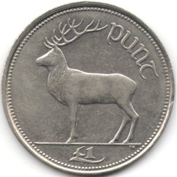 Ирландия 1 фунт 1995 год - Благородный олень (Cervus elephus)