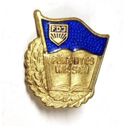 Значок Fur gutes wissen FDJ За хорошие знания ГДР, тяжелый