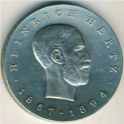 ГДР 5 марок 1969 год - 75 лет со дня смерти Генриха Рудольфа Герца