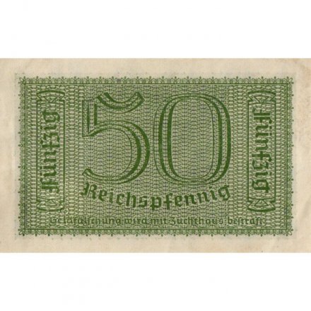 Третий Рейх (Германия) 50 рейхспфеннигов 1939 - 1945 год - Немецкие оккупационные территории - XF