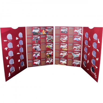 Альбом для монетовидных жетонов &quot;Красная книга&quot; часть 2 - 20 капсул (пустой)