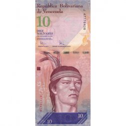 Венесуэла 10 боливаров 2009 год - Касике Гуаикайпуро. Южноамериканская гарпия XF+