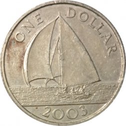 Бермудские острова 1 доллар 2003 год - Парусник
