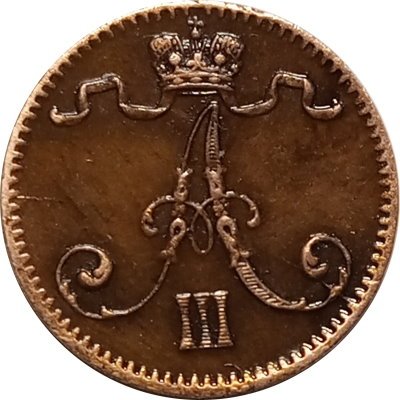 Финляндия 1 пенни 1883 год - Александр III - XF