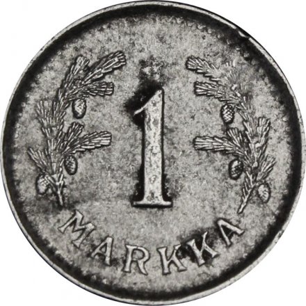 Финляндия 1 марка 1950 год (серый цвет)