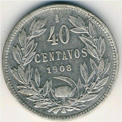 Чили 40 сентаво 1908 год