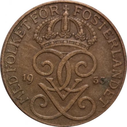 Швеция 5 эре 1933 год