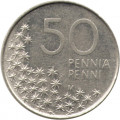 Финляндия 50 пенни 1990 год - Медведь