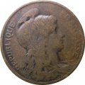 Франция 5 сантимов 1917 год (без отверстия в центре)