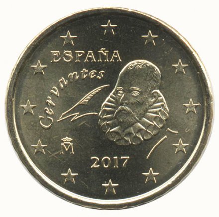 Испания 50 евроцентов 2017 год - Мигель де Сервантес