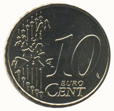Финляндия 10 евроцентов 2010 год - Герб Финляндии