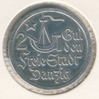 Монета Данциг 2 гульдена 1923 год