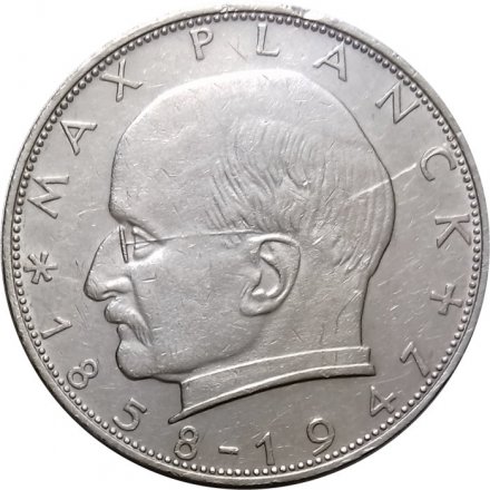 ФРГ 2 марки 1958 год (F) - Макс Планк