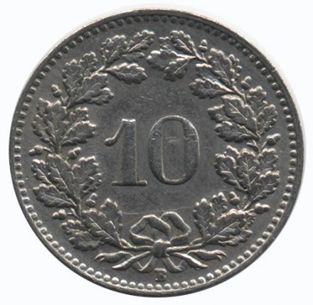 Швейцария 10 раппенов 1947 год