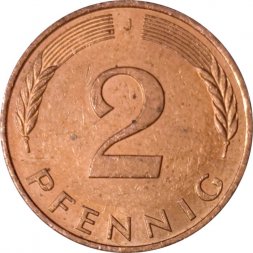 ФРГ 2 пфеннига 1996 год - J