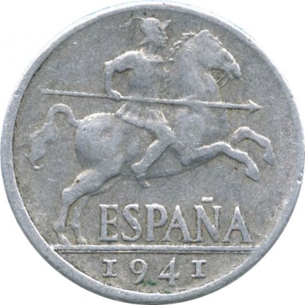 Испания 10 сентимо 1941 год