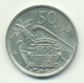 Испания 50 песет 1957 год - Франсиско Франко (60 внутри звезды)