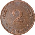 ФРГ 2 пфеннига 1977 год (J)