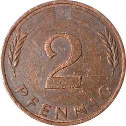 ФРГ 2 пфеннига 1977 год (J)