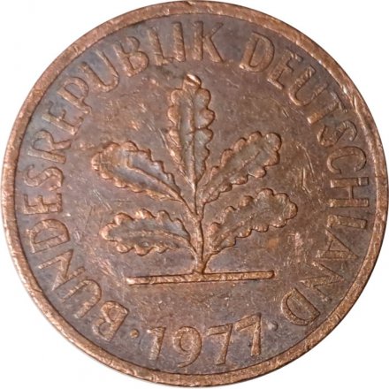 ФРГ 2 пфеннига 1977 год (J)