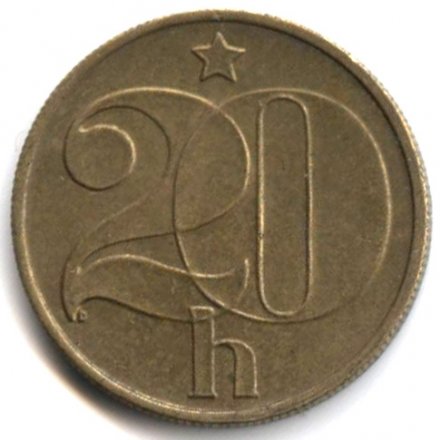 Чехословакия 20 геллеров 1990 год