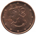 Финляндия 1 евроцент 2005 год - Герб Финляндии