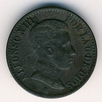 Испания 1 сентимо 1906 год