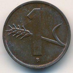Швейцария 1 раппен 1954 год
