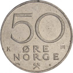 Норвегия 50 эре 1986 год