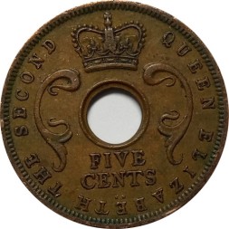 Восточная Африка 5 центов 1956 год (Отметка монетного двора: &quot;KN&quot;)