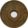 Восточная Африка 5 центов 1956 год (Отметка монетного двора: &quot;KN&quot;)