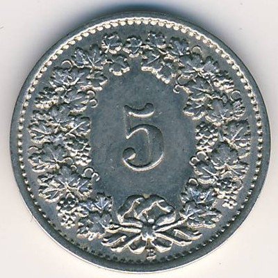 Швейцария 5 раппенов 1932 год