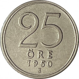 Швеция 25 эре 1950 год