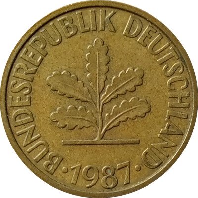 ФРГ 10 пфеннигов 1987 год - D