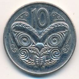 Монета Новая Зеландия 10 центов 1989 год