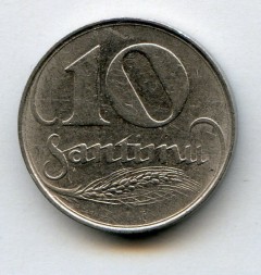 Монета Латвия 10 сантим 1922 год