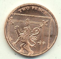 Великобритания 2 пенса 2016 год