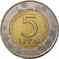 Литва 5 лит 2009 год