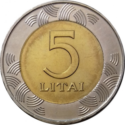 Литва 5 лит 2009 год